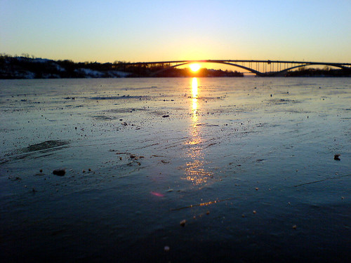 Sunset on ice