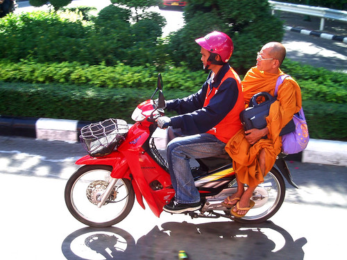 Monk on bike