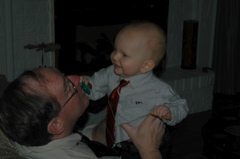 Callum sharing with Grandpa.
