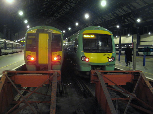 Brighton Station with different sorts of trains