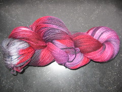 Handpainted variegated sock yarn - reds and purples