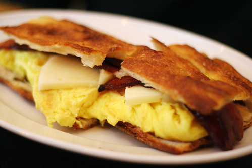 egg, bacon and cheese sandwich