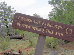 Firearms Prohibited Trail Sign