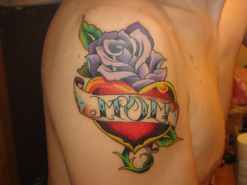 mom tattoo (flippedcracker) Tags: tattoo ink mom purple heart jerry josh 