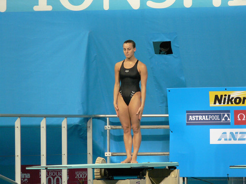 Italian swimmer Tania CAGNOTTO winning Bronze medal in 3m Springboard Women's event