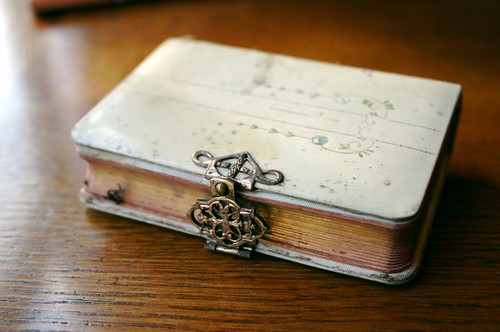 The metal clasp on the little book