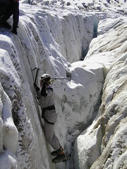 Jenni ice climbing