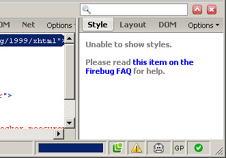 Screenshot showing a bug in Firebug 1.0