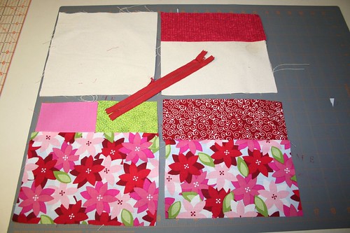 viola -- your lining pieces (top) and your exterior pieces (bottom) are ready to be zipped