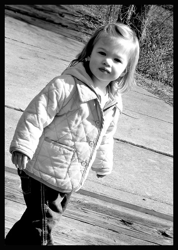 Elise at the park    B&W