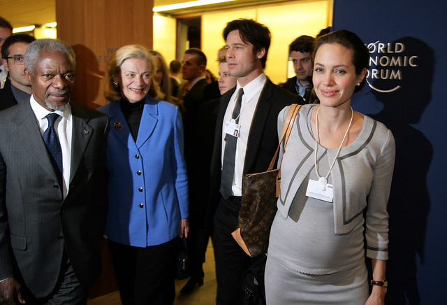 Angelina Jolie, Brad Pitt, Kofi Annan - World Economic Forum Annual Meeting 