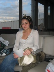 A beautiful girl in the airport