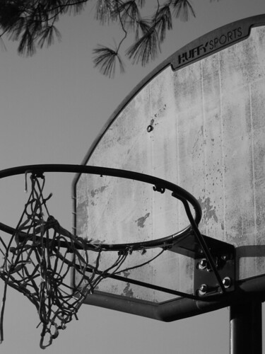 black and white basketball hoop. lack and white basketball