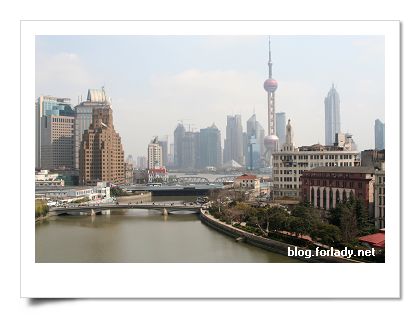上海郵政博屋頂上往黃浦江方向看