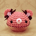 Amigurumi Pink Cupcake Bear with bow
