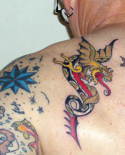 Close up of 2nd Sailor Jerry Dragon I just got another new tattoo