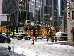 Snowy crossroads