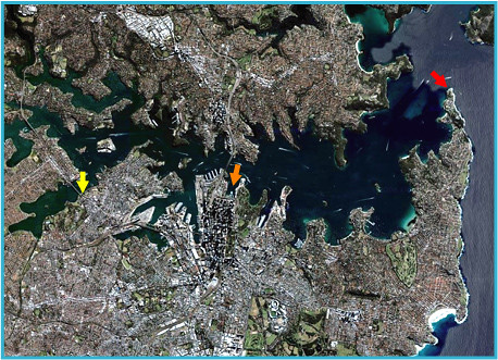 Sydney harbour from above