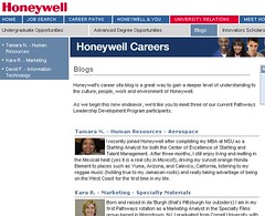 Bloggende werknemers op loopbaansite Honeywell