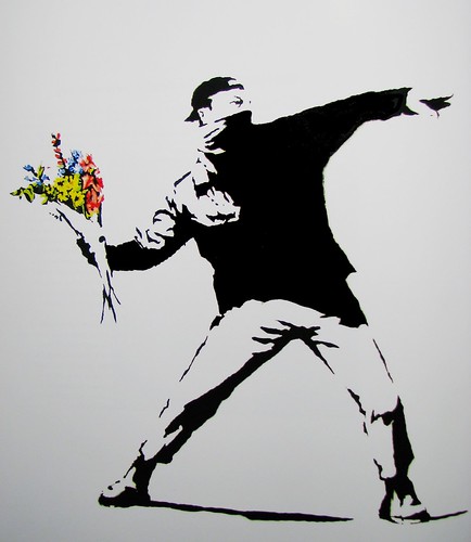 banksy graffiti flower. Flower power by Banksy