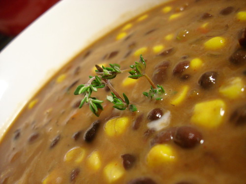 Black Bean, Corn, and Coconut Soup with Fresh Thyme