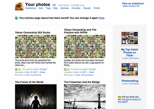 New Flickr Layout With Sets of Sets