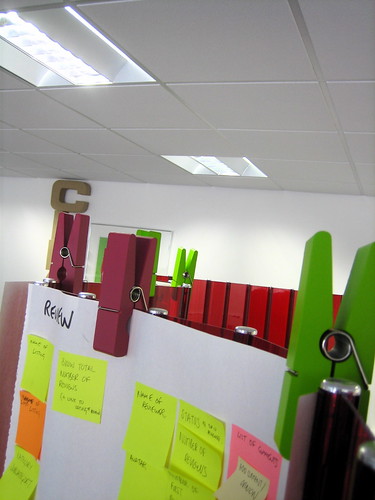 Clothes pegs and post-its