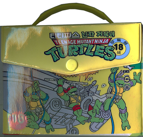 티티파스 TITI PAZ    - 닌자 거북이 "Teenage Mutant Ninja Turtles" 18 색, count Oil Pastel Set  // Korea  ..folded, ready to carry  (( 1990 ))
