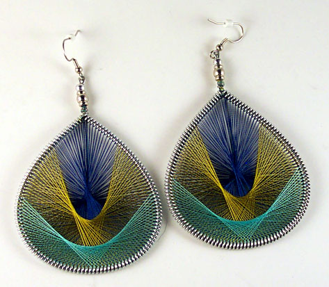 Earrings made from thread