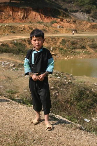 Boy in traditional clothes. Near Moc Chau. Vietnam, February 2007.