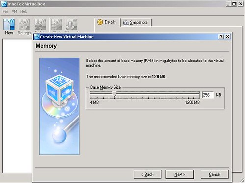 VirtualBox - virtualMachine - openSUSE10.2 - memory
