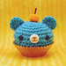 Amigurumi Blue Cupcake with fruit