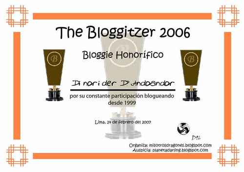 diploma honorifico THE BLOGGITZER 2006