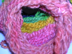 Rainbow dyed handspun yarn