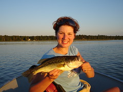 Jessica with a bass