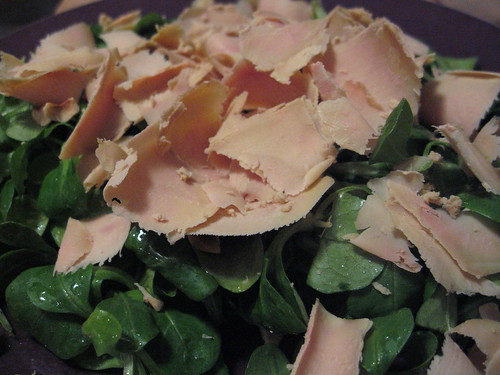 shaved foie gras salad
