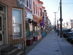 Hampden commercial district, sidewalk