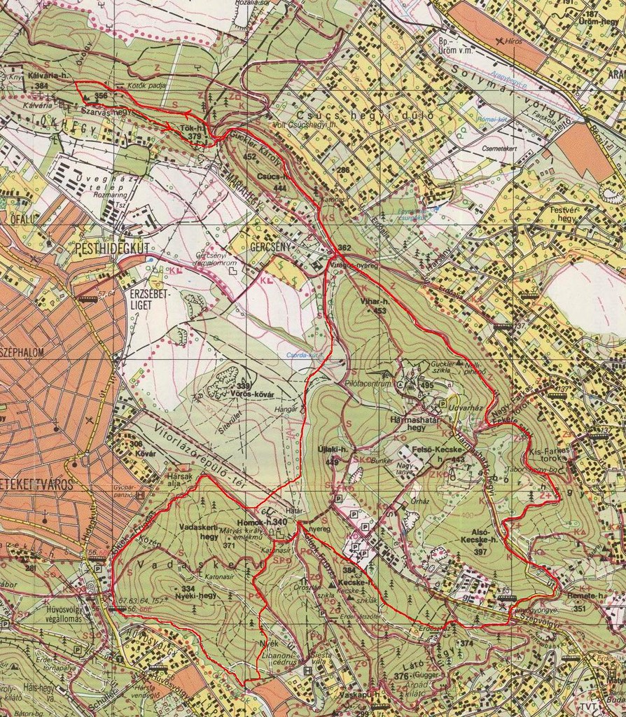 Hármashatár-hegy térkép