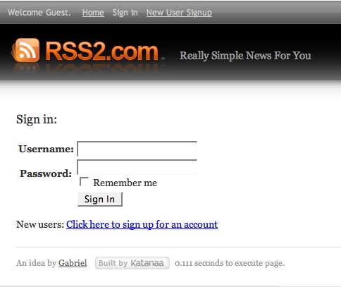 Rember me signing now works on RSS2.com