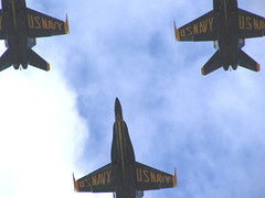 The Blue Angels fly directly over North Beacon Hill during Seafair. Photo by Wendi.