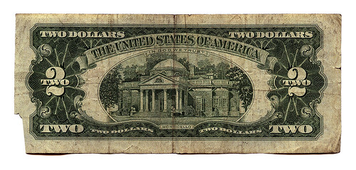 $2 US Note (rear)