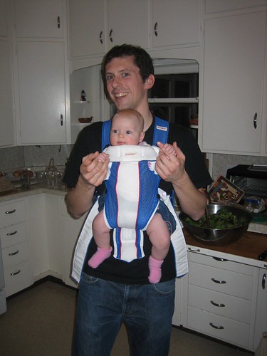Trying out the Baby Bjorn