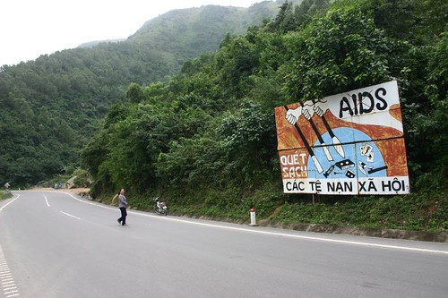 AIDS poster in the middle of Hooker Land along Hwy 1....