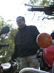 Biker at rest: Homeward bound from Ajanta
