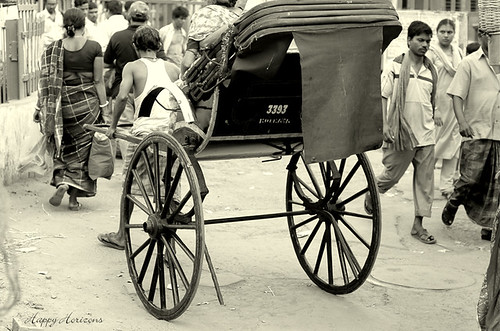 hand pulled rickshaw