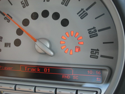 look at the gas gauge!