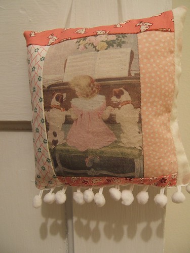 vintage-y hanging pillow