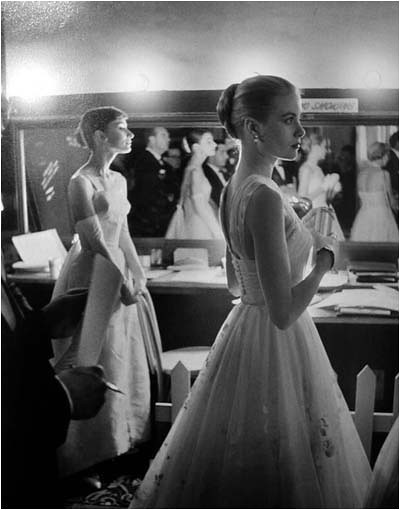 Hepburn and Kelly, Backstage at 28th Academy Awards, Hollywood, 1956 by bayswater97