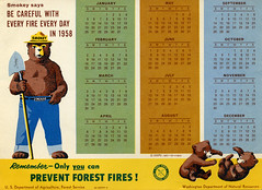 1958 Smokey the Bear Calendar