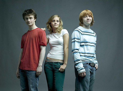 Hermione con Ron y Harry